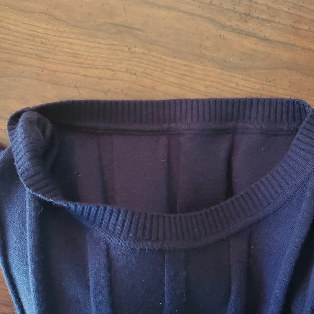 Women’s Navy Maxi Dress with Red-Green Waistband - Picture 7 of 15